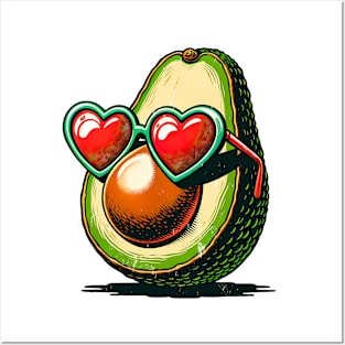 Avocado Love: Heart Shades Valentine's Day T-Shirt Posters and Art